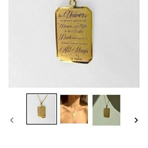 Gold Engraved Pendant Necklace